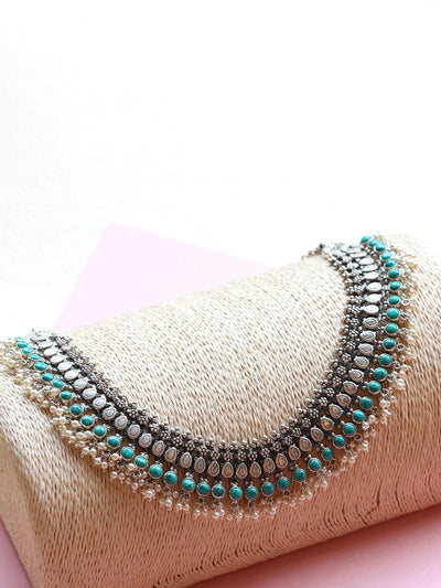 Turquoise Reign Pure Silver Necklace - Curio Cottage Turquoise Reign Pure Silver Necklace