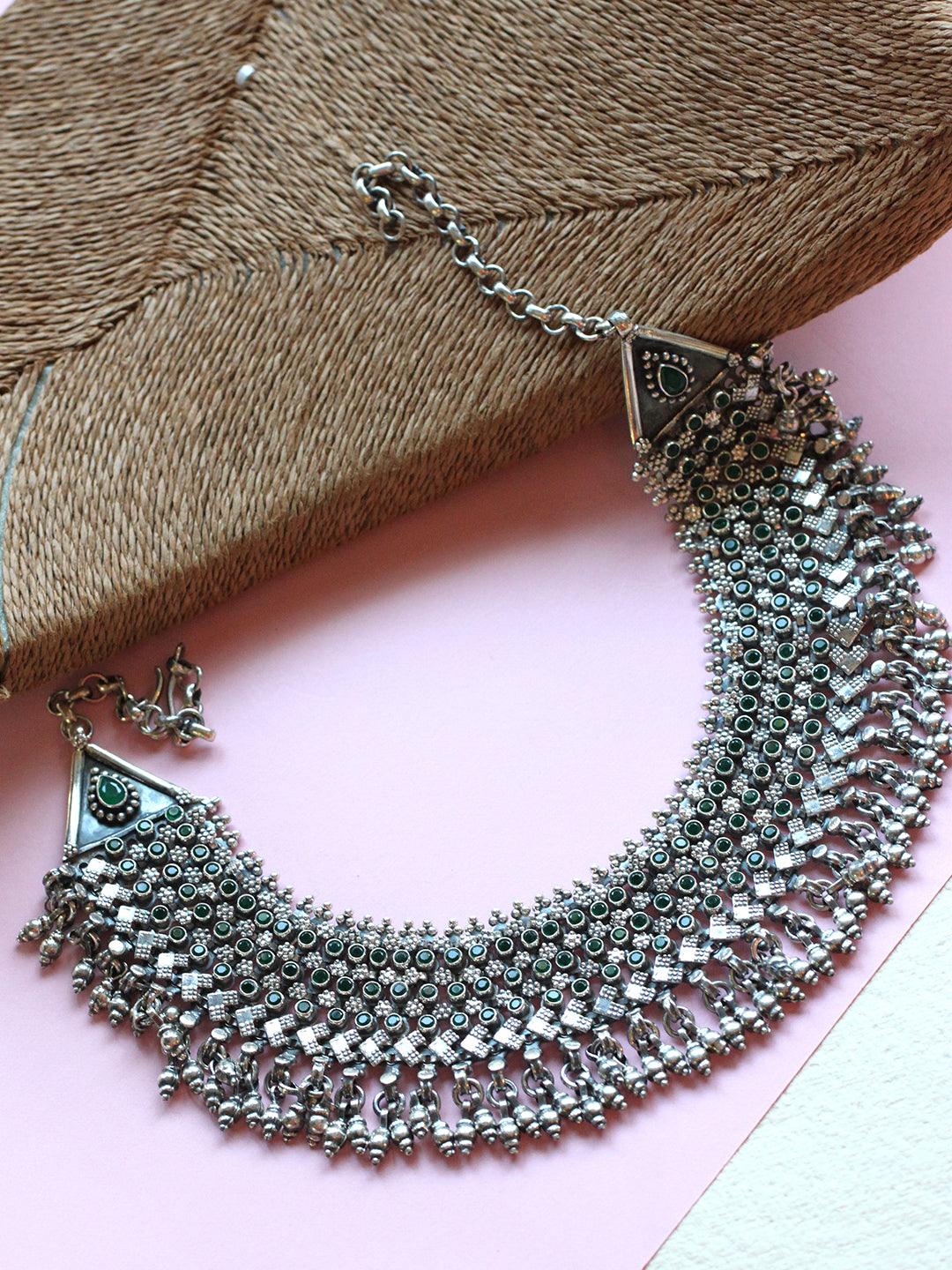 Pure Silver Tribal Mesh Necklace - Curio Cottage Pure Silver Tribal Mesh Necklace