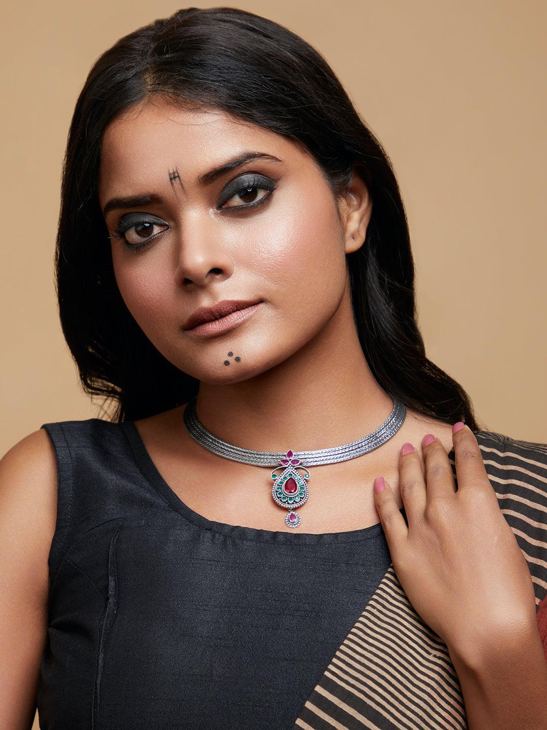 Ruby Drop Pure Silver Necklace - Curio Cottage 