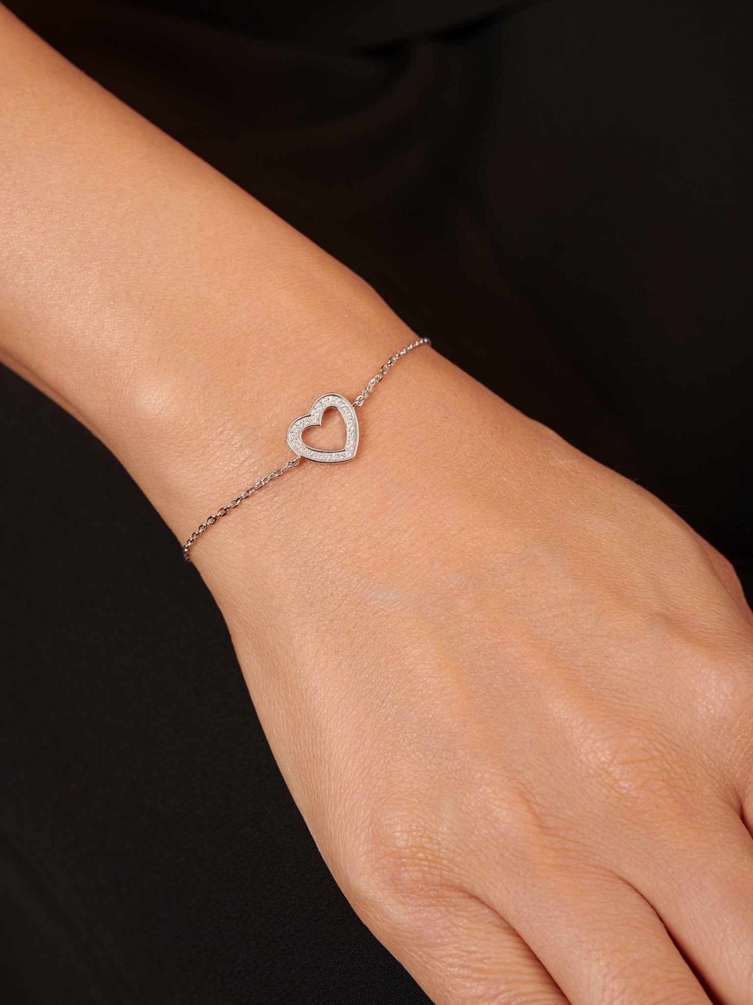 Buy Silver Interlocked Heart Duo Bracelet for Women Online in India