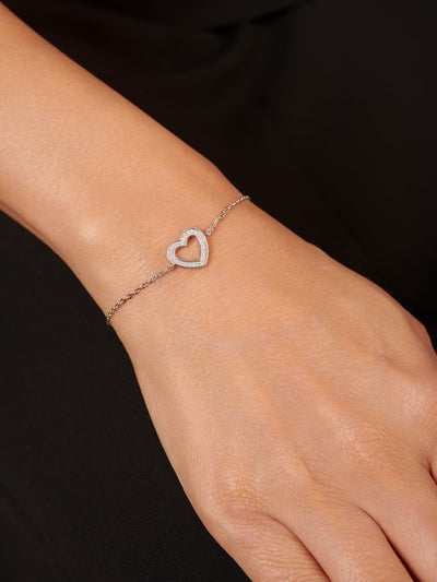 Sterling Silver Heart Beaded Bracelet – With Love Jewellery UK