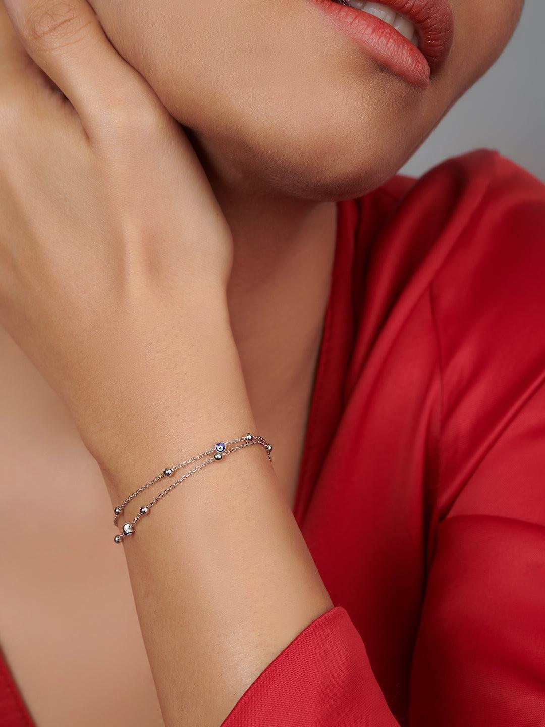 Deep Blue Evil Eye Crystal Bracelet - Curio Cottage 