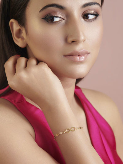 Gold Plated Pure Silver Infinity Bracelet - Curio Cottage 