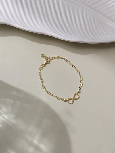 Gold Plated Pure Silver Infinity Bracelet - Curio Cottage 
