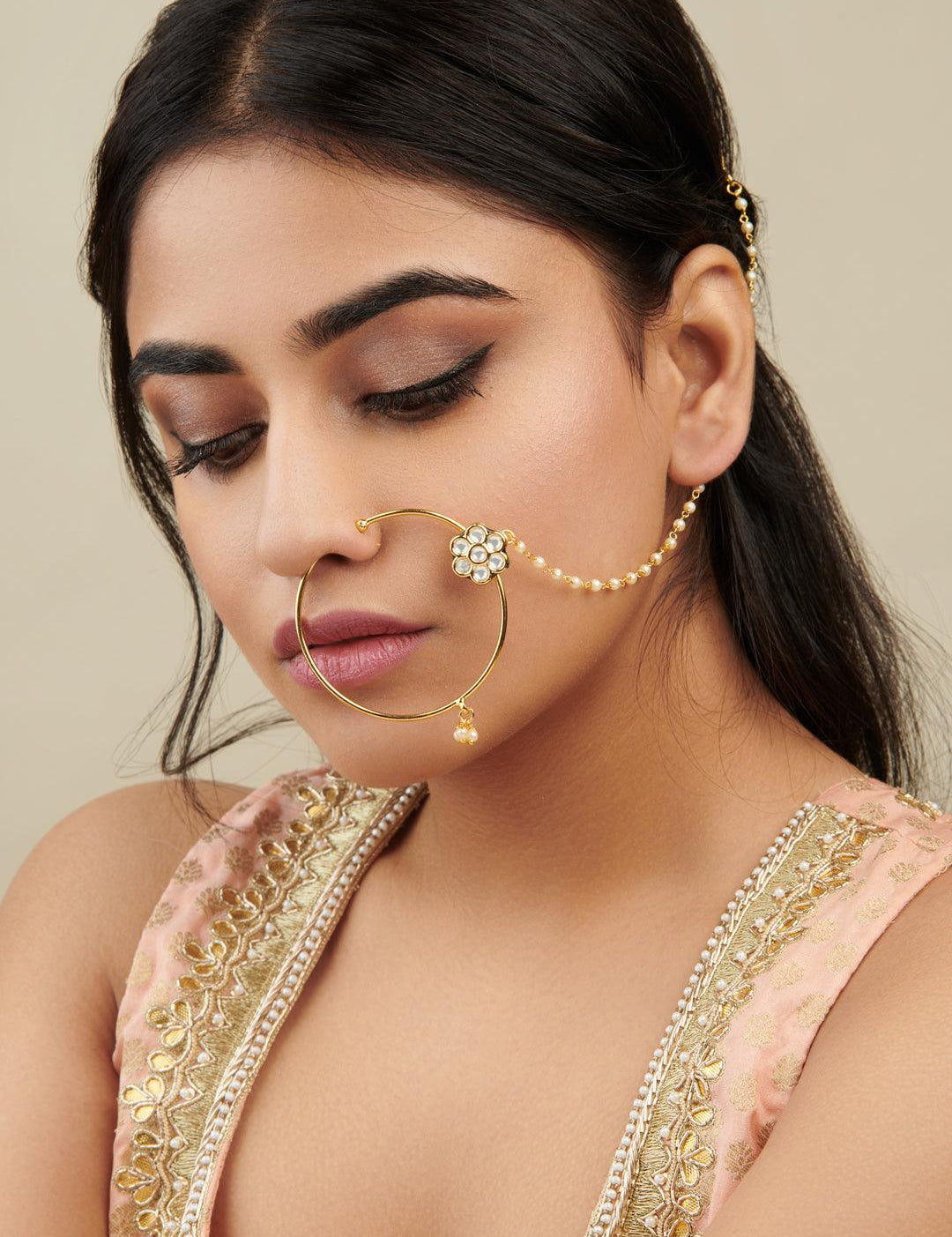 Nose Pin Nath Design Indian Bridal New Bridal Nath Design Ring