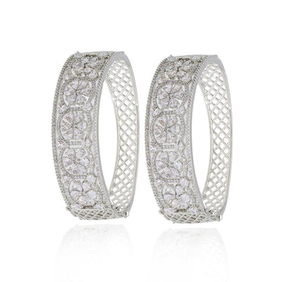 Floral Cubic Zirconia Diamante Bangle - Curio Cottage 