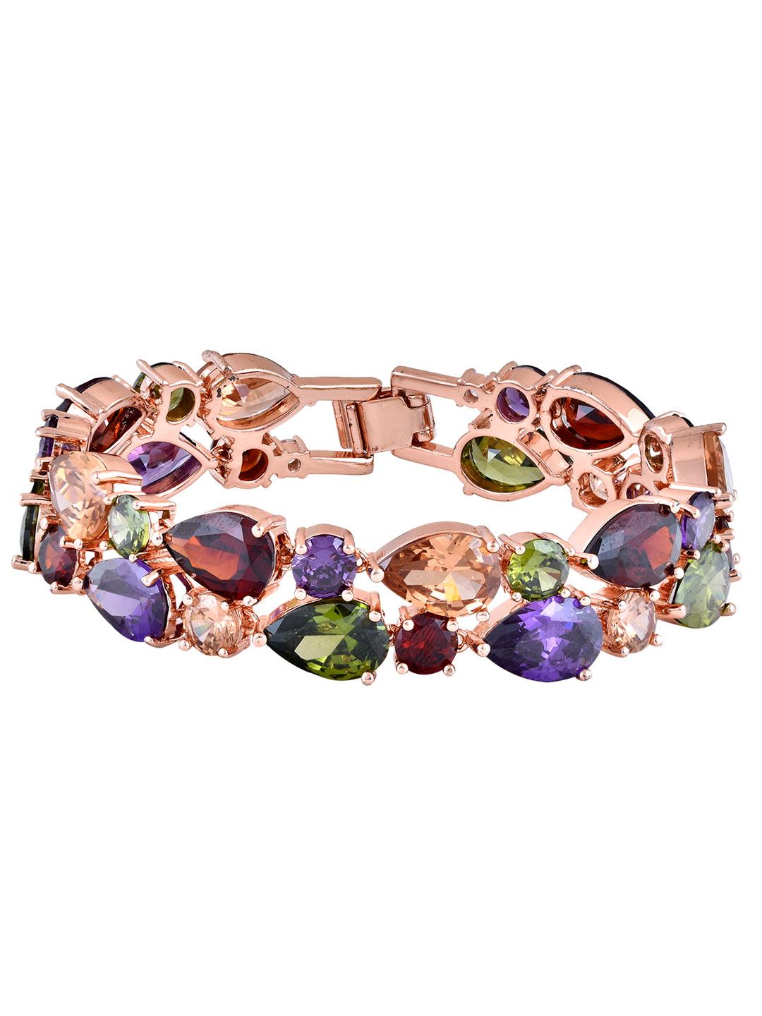 Multi-color oval stone bracelet