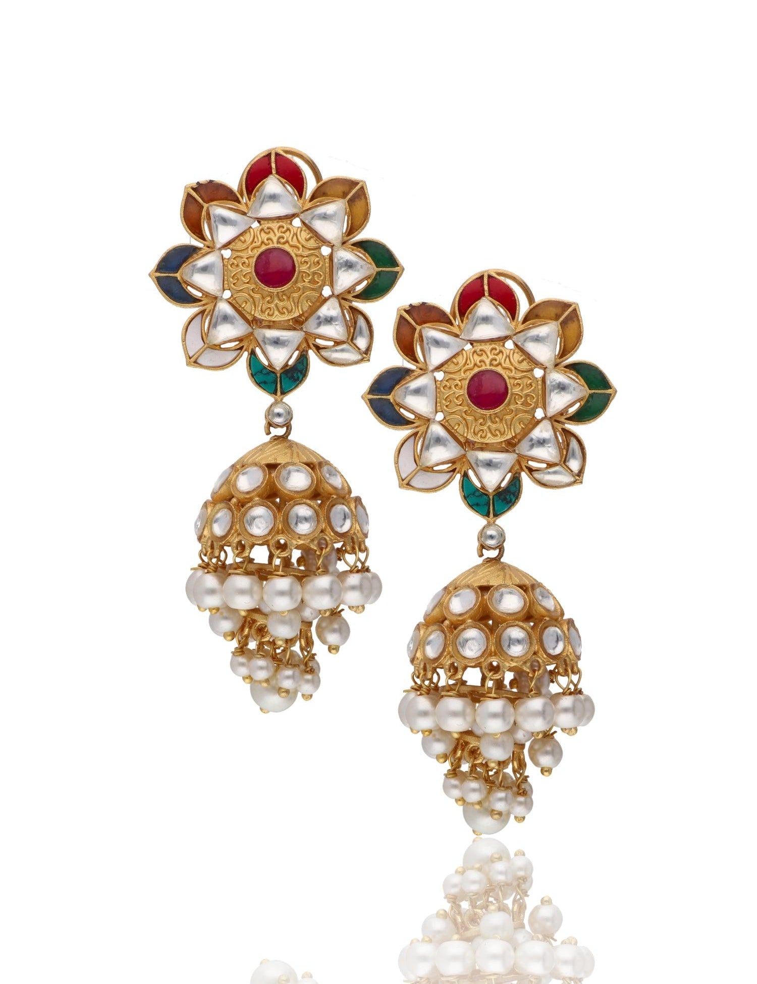 Navratan Jhumki Earrings