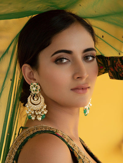 Bridal Layers of Chandbali Earrings - Curio Cottage Bridal Layers of Chandbali Earrings