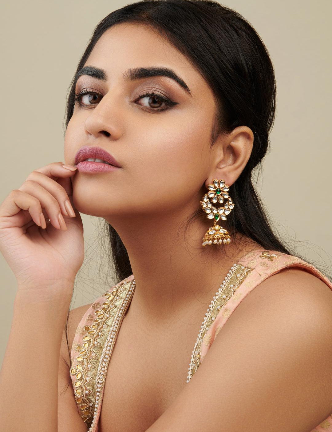 Kundan Jhumki Earrings