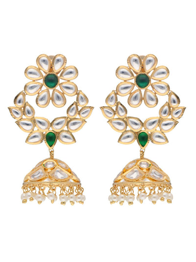 The Zoya Blossom Jhumki Earrings - Curio Cottage 