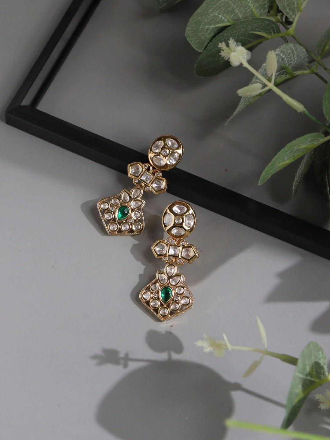 Noor Green Dangler Earrings - Curio Cottage 