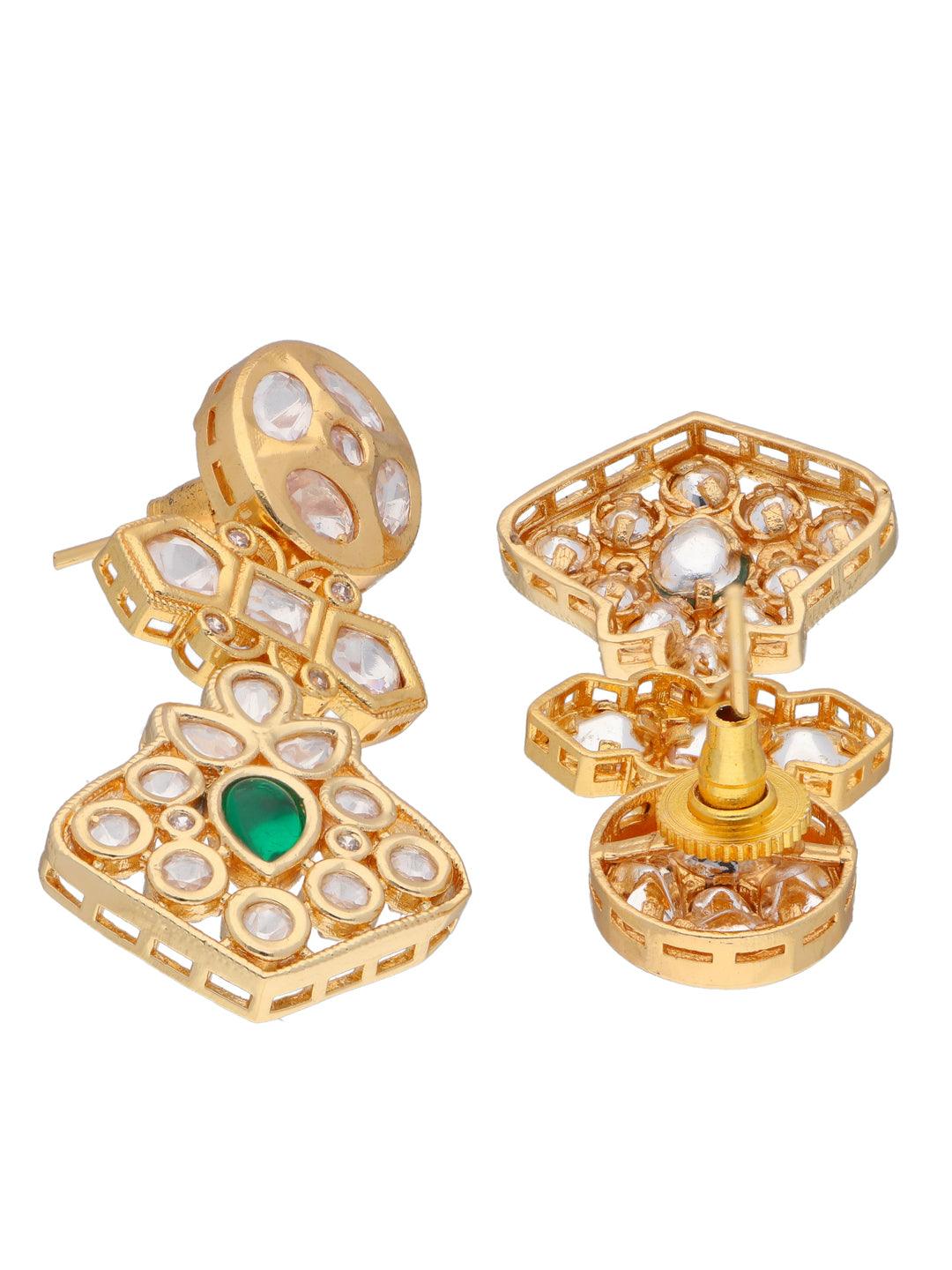 Noor Green Dangler Earrings - Curio Cottage 