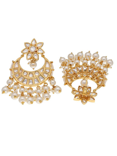 Layered Pearls of Oyster Chandbaali Earrings - Curio Cottage 
