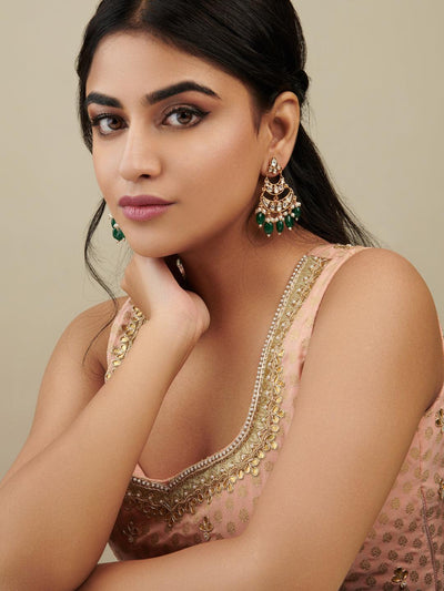 The Zoya Layers of Kundan Mini Chandbali Earrings - Curio Cottage 