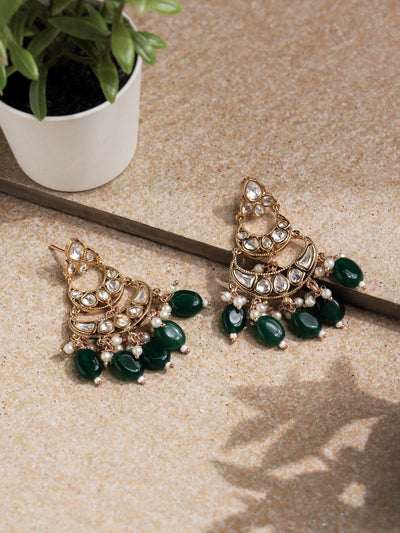 The Zoya Layers of Kundan Mini Chandbali Earrings - Curio Cottage 