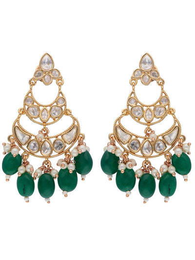 The Zoya Layers of Kundan Mini Chandbali Earrings - Curio Cottage 