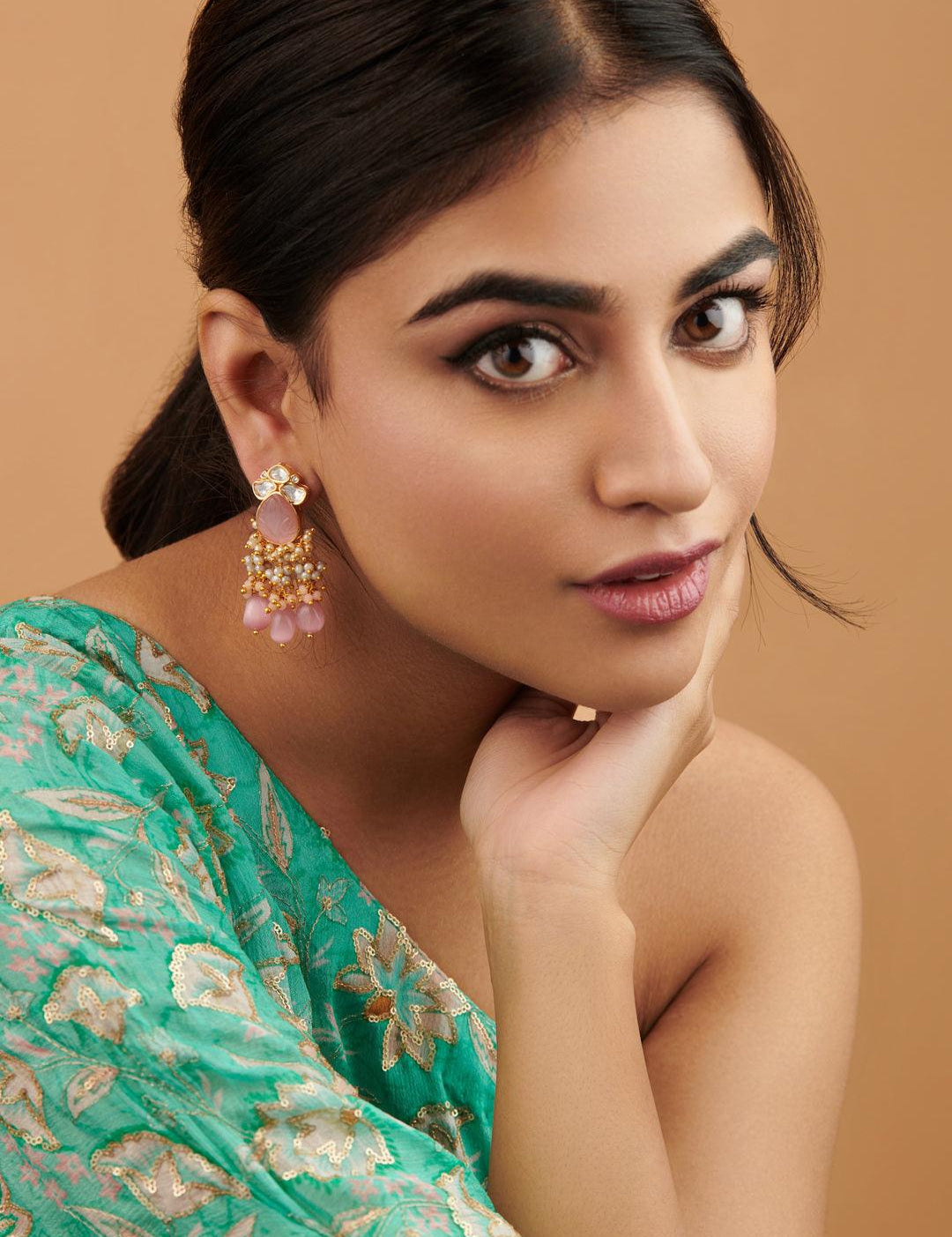 Pink Dangler Earrings