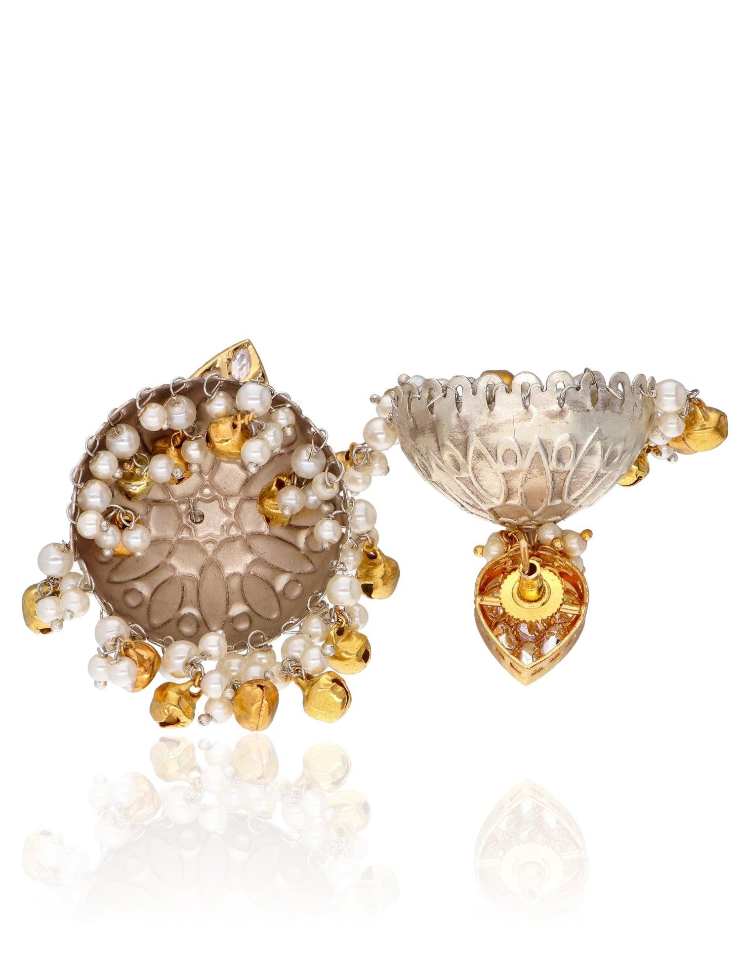 Jhumki Earrings with Kundan