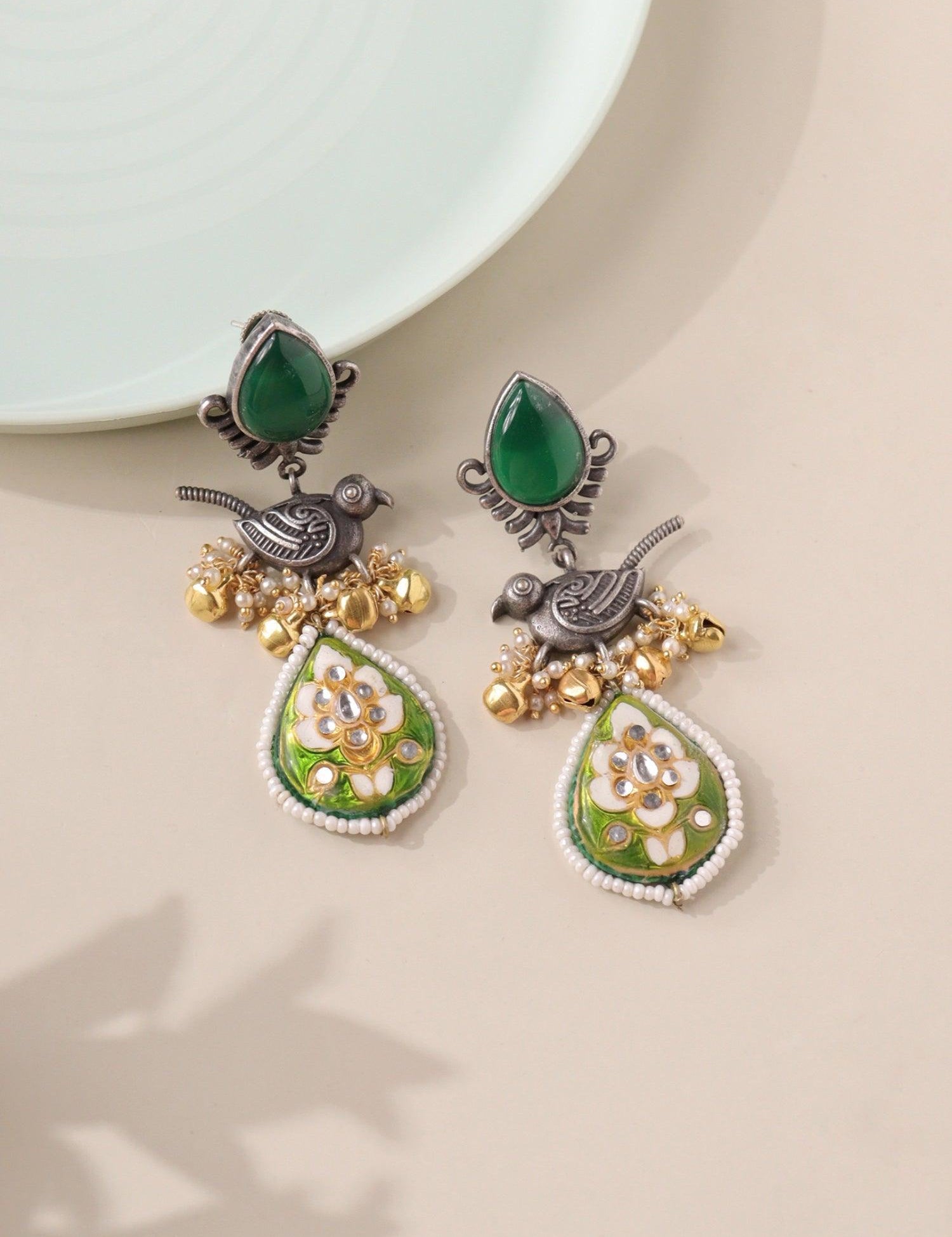 Bird Motif Dangler Earrings