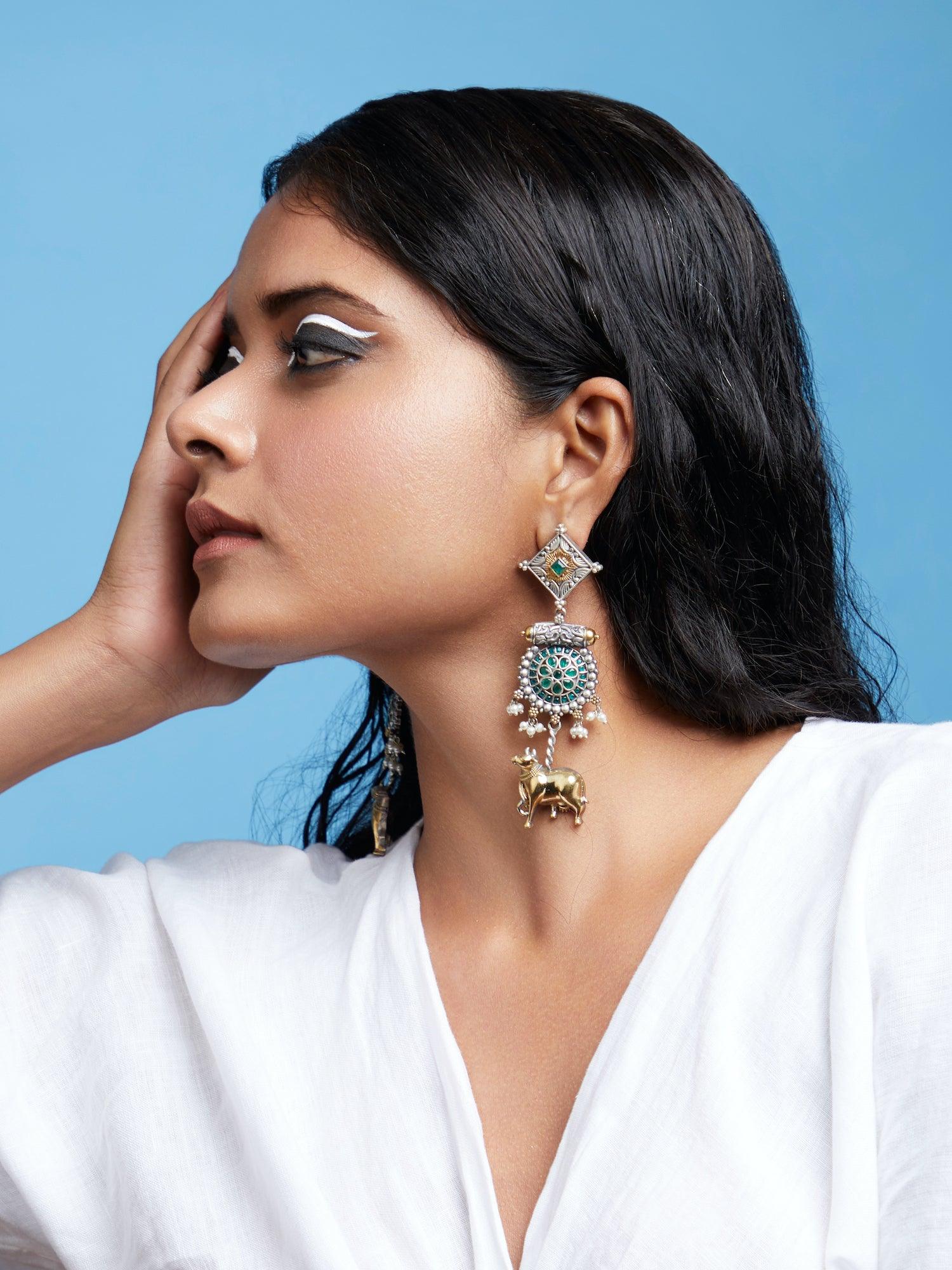 Glam Safety Pin Earrings  Anushka Jain Jewellery