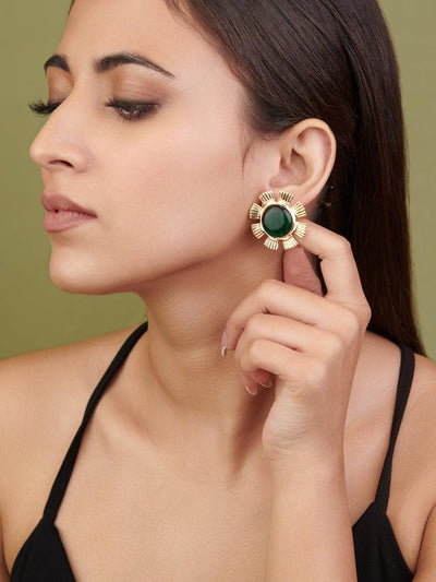 Aina Green and Gold Blossom Studs - Curio Cottage Aina Green and Gold Blossom Studs