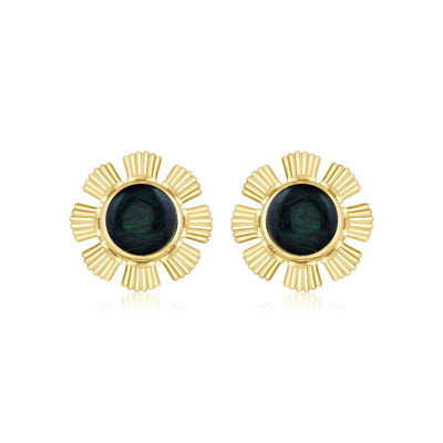 Aina Green and Gold Blossom Studs - Curio Cottage 