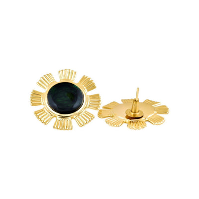 Aina Green and Gold Blossom Studs - Curio Cottage 