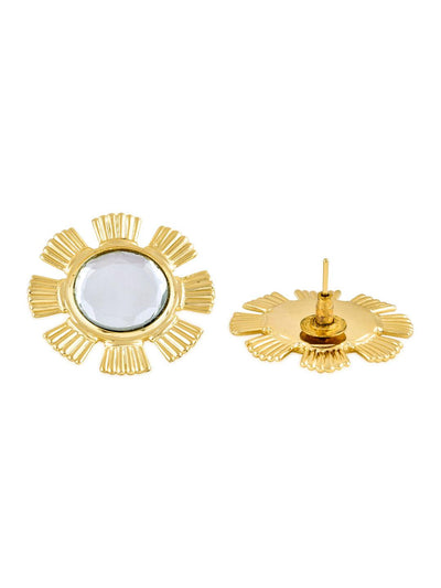 Aina Mirror and Gold Blossom Earrings - Curio Cottage 
