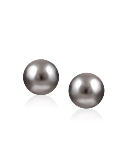 The Pearl Story - 30 mm Deep Grey Shell Pearl Statement Studs - Curio Cottage 