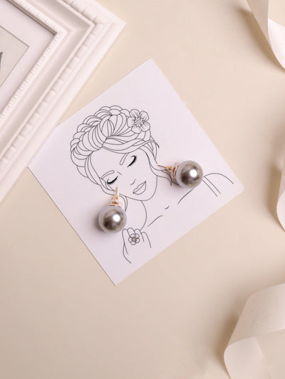 The Pearl Story - 15 mm Deep Grey Shell Pearl Studs - Curio Cottage The Pearl Story - 15 mm Deep Grey Shell Pearl Studs