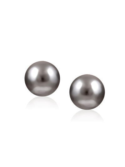 The Pearl Story - 15 mm Deep Grey Shell Pearl Studs - Curio Cottage 