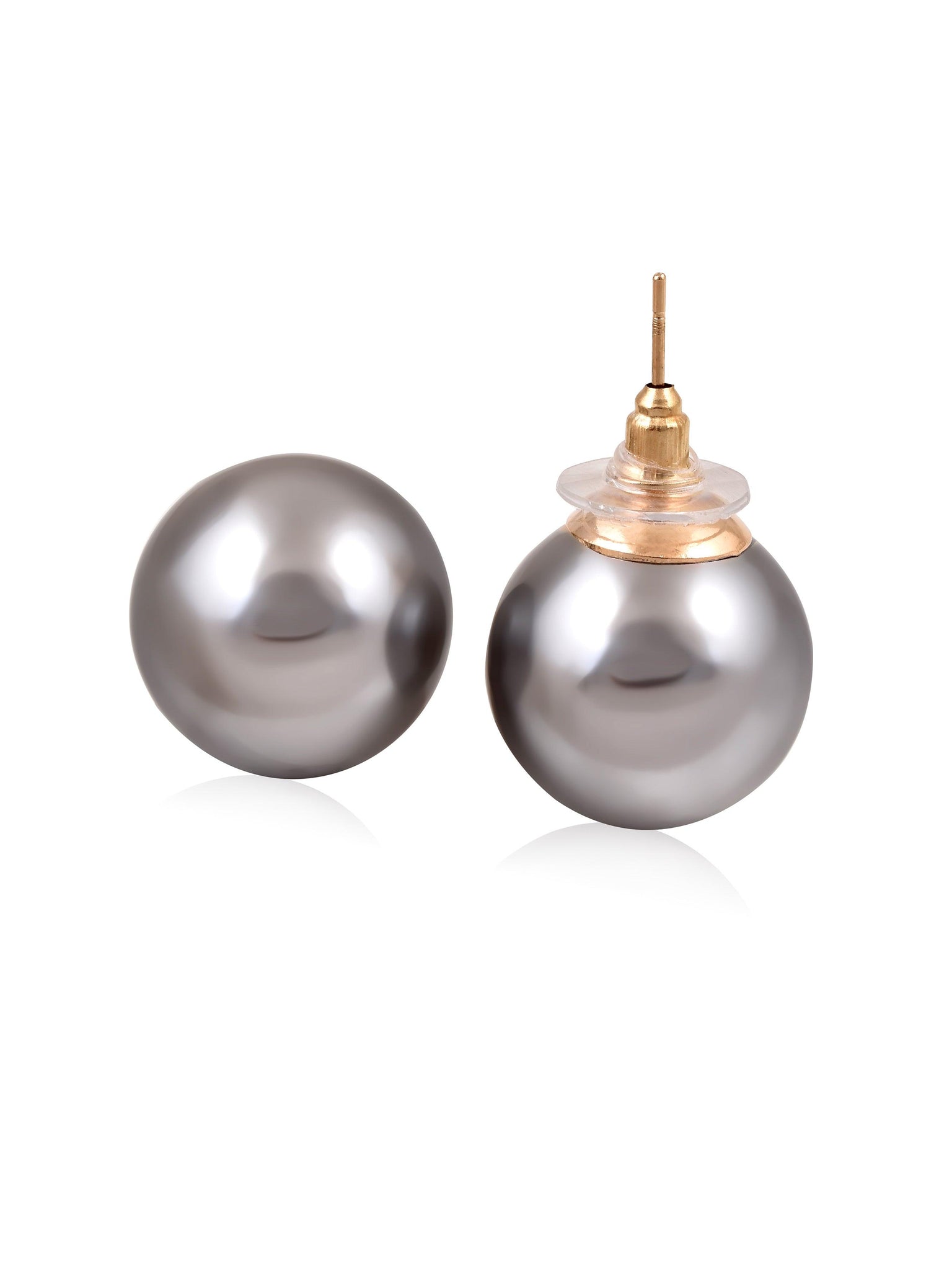 The Pearl Story - 15 mm Deep Grey Shell Pearl Studs - Curio Cottage 