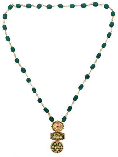 The Zoya Kundan Abstract Long Necklace - Curio Cottage 