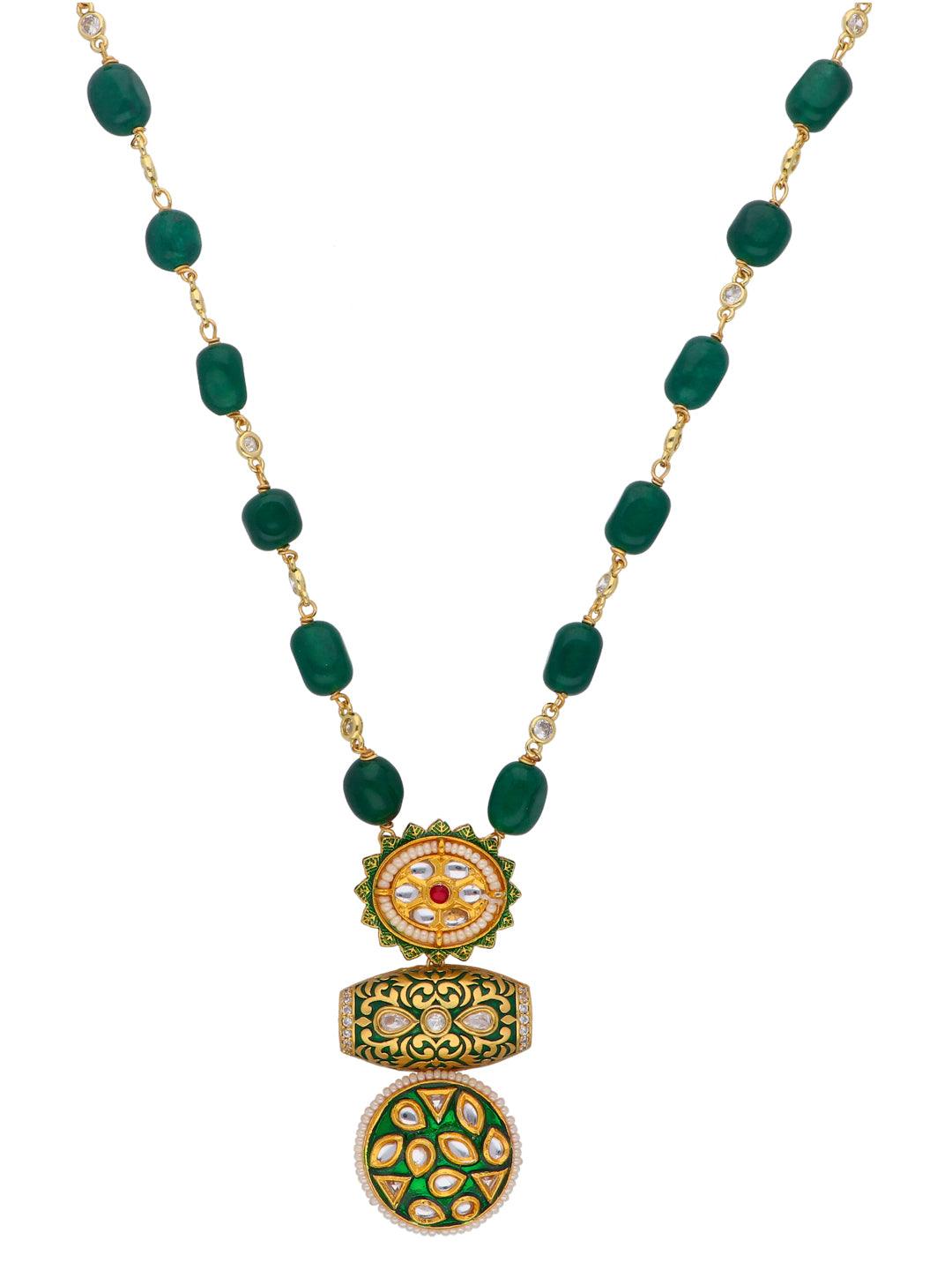 The Zoya Kundan Abstract Long Necklace - Curio Cottage 