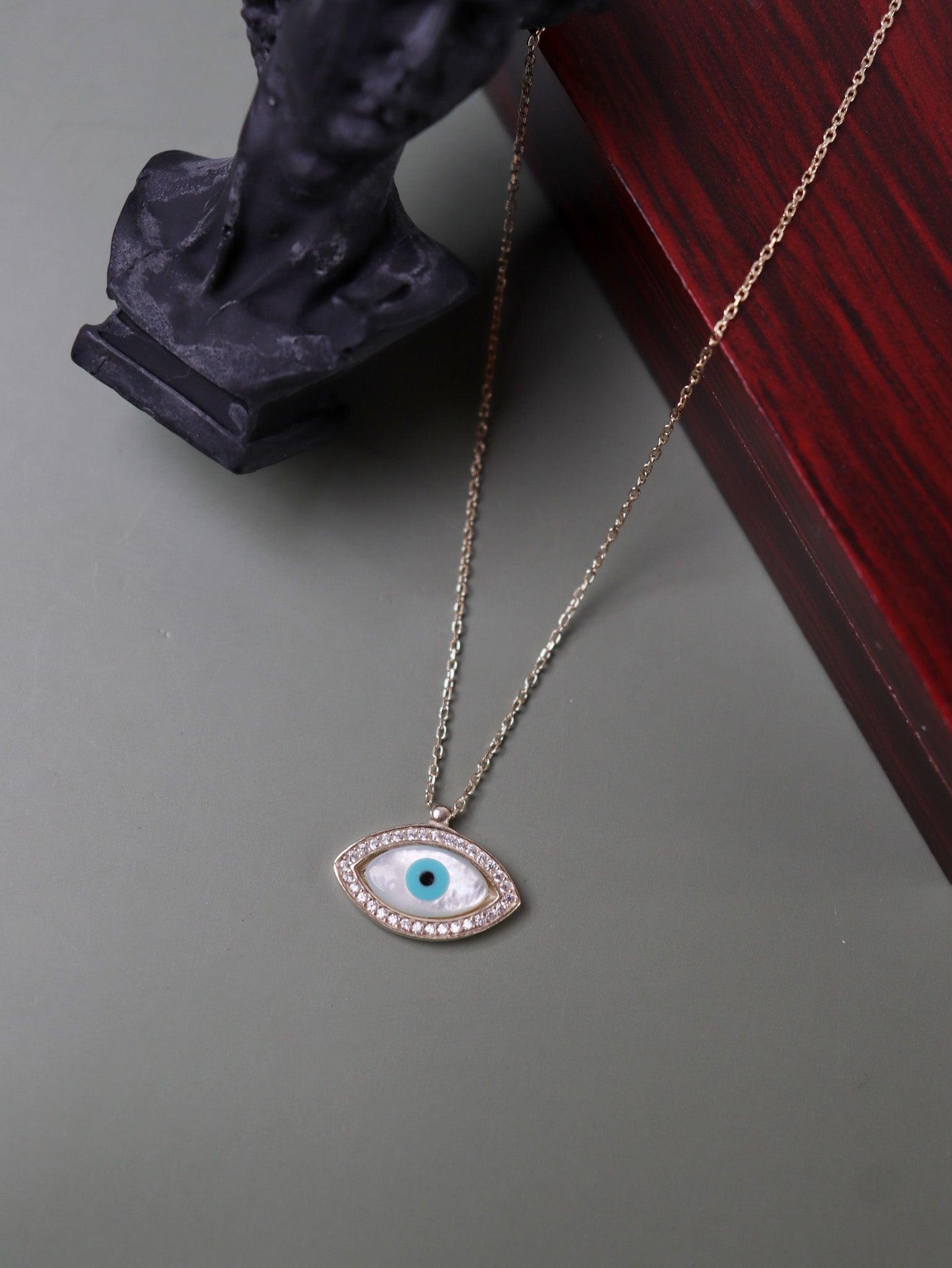 Gold Plated Silver Evil Eye Necklace - Curio Cottage 