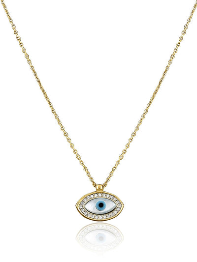 Gold Plated Silver Evil Eye Necklace - Curio Cottage 